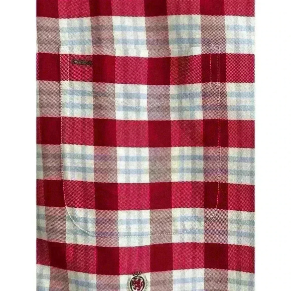 Tommy Hilfiger Mens Size XL Vintage Shirt Red Plaid Summer Fun Retro Cool Cotton - Picture 6 of 13